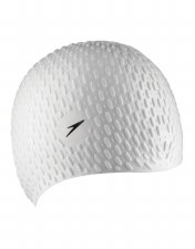 Speedo Bubble Swim Cap White Adults